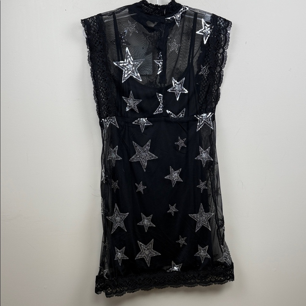 SISTER JANE Mesh Dress With Sequin And Beaded Star Patches - Picture 11 of 13